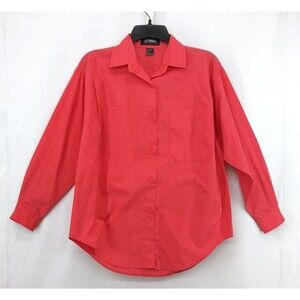 Liz Thomas Shirt Womens Size S Rosy Pink Long Sleeve Button Up Top